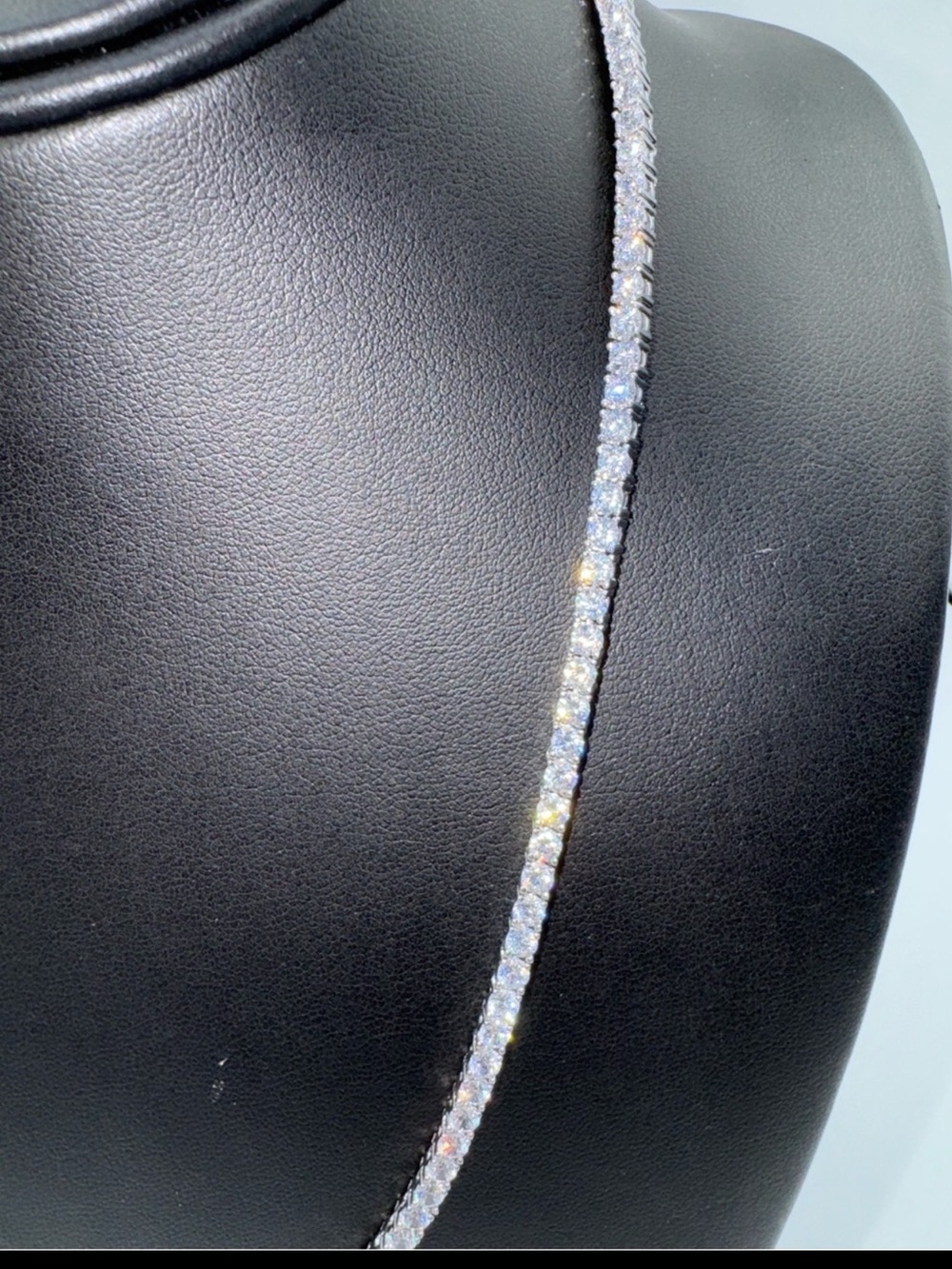 18k 18ct Tennis Necklace - Picture 9 of 13